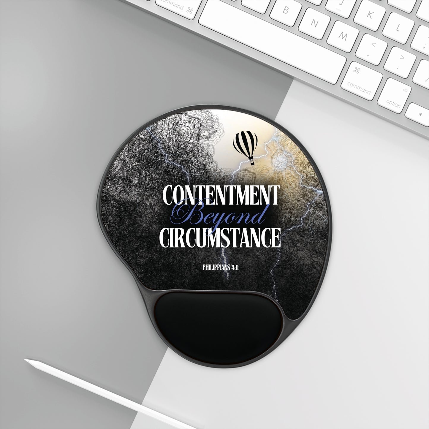 Contentment beyond Circumstance Scripture Mouse Pad