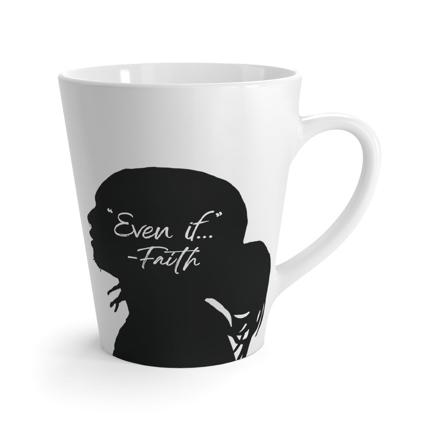 'What if / Even if' Faith Coffee Mug: Man with Dreads Even if Front View, No Background