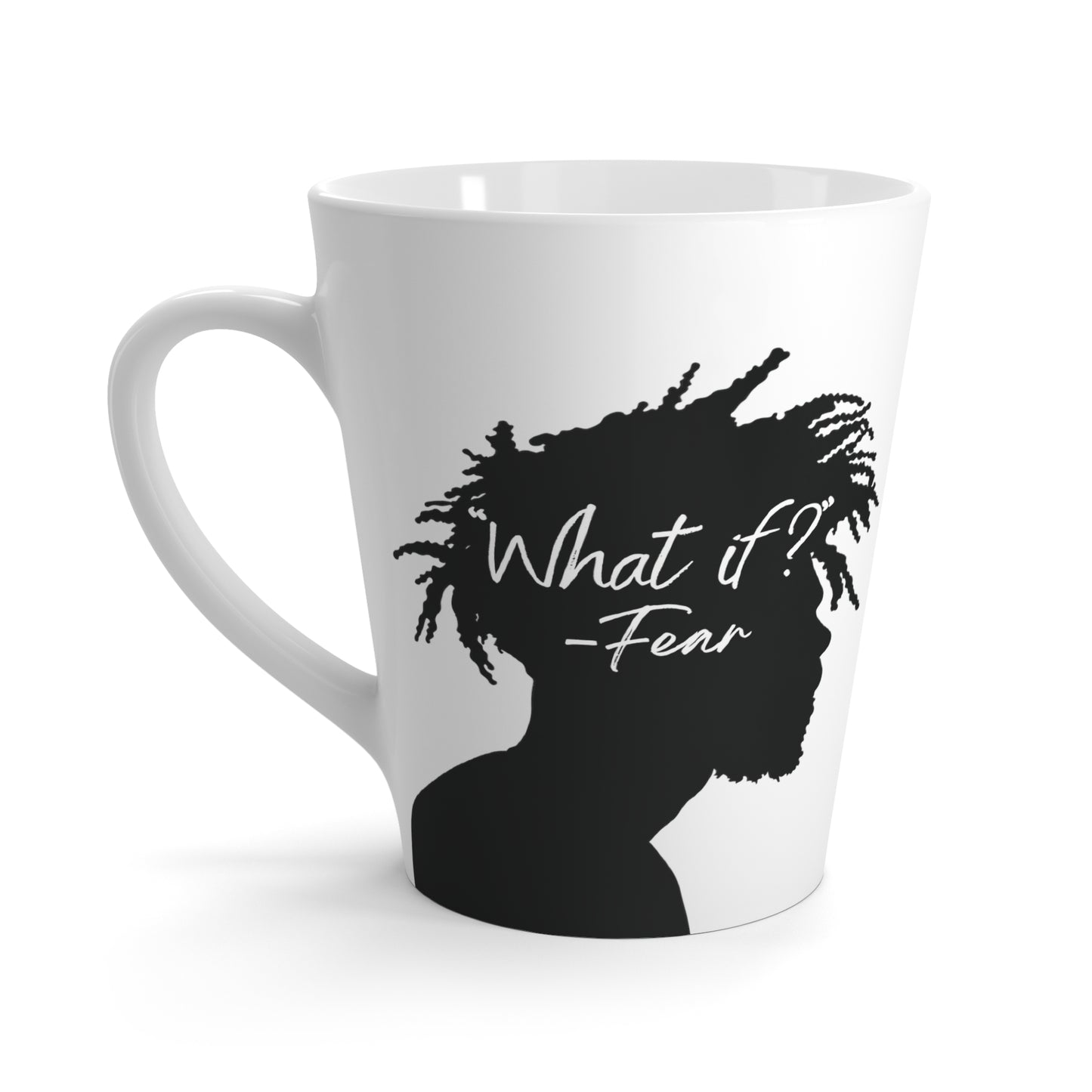 'What if / Even if' Faith Coffee Mug: Man with Short Dreads What if back View, No Background