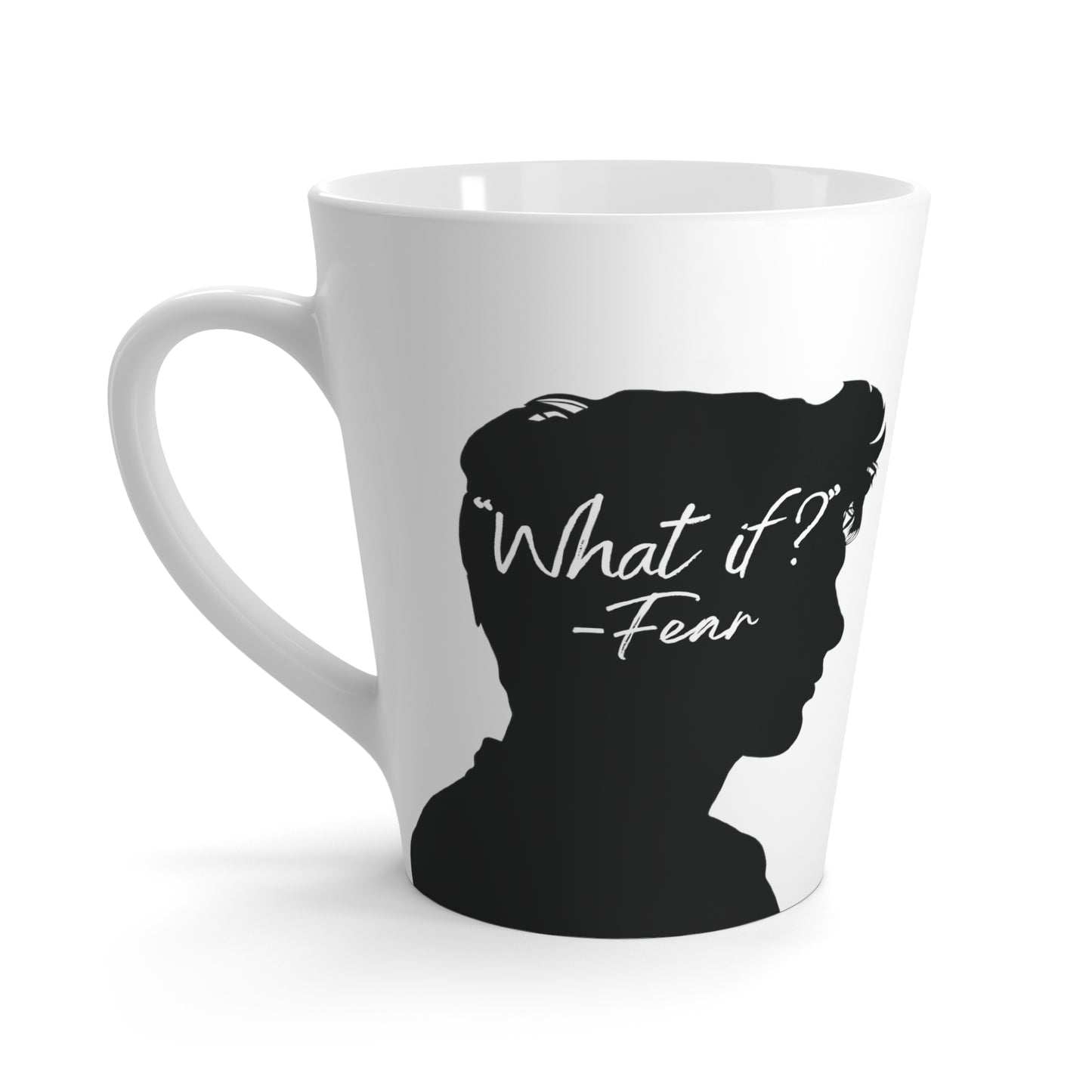 'What if / Even if' Faith Coffee Mug: Man with Short Hair 2 What if back View, No Background