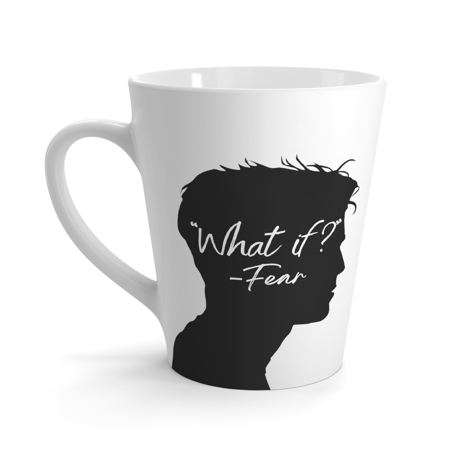 'What if / Even if' Faith Coffee Mug: Man with Short Hair 4 What if back View, No Background