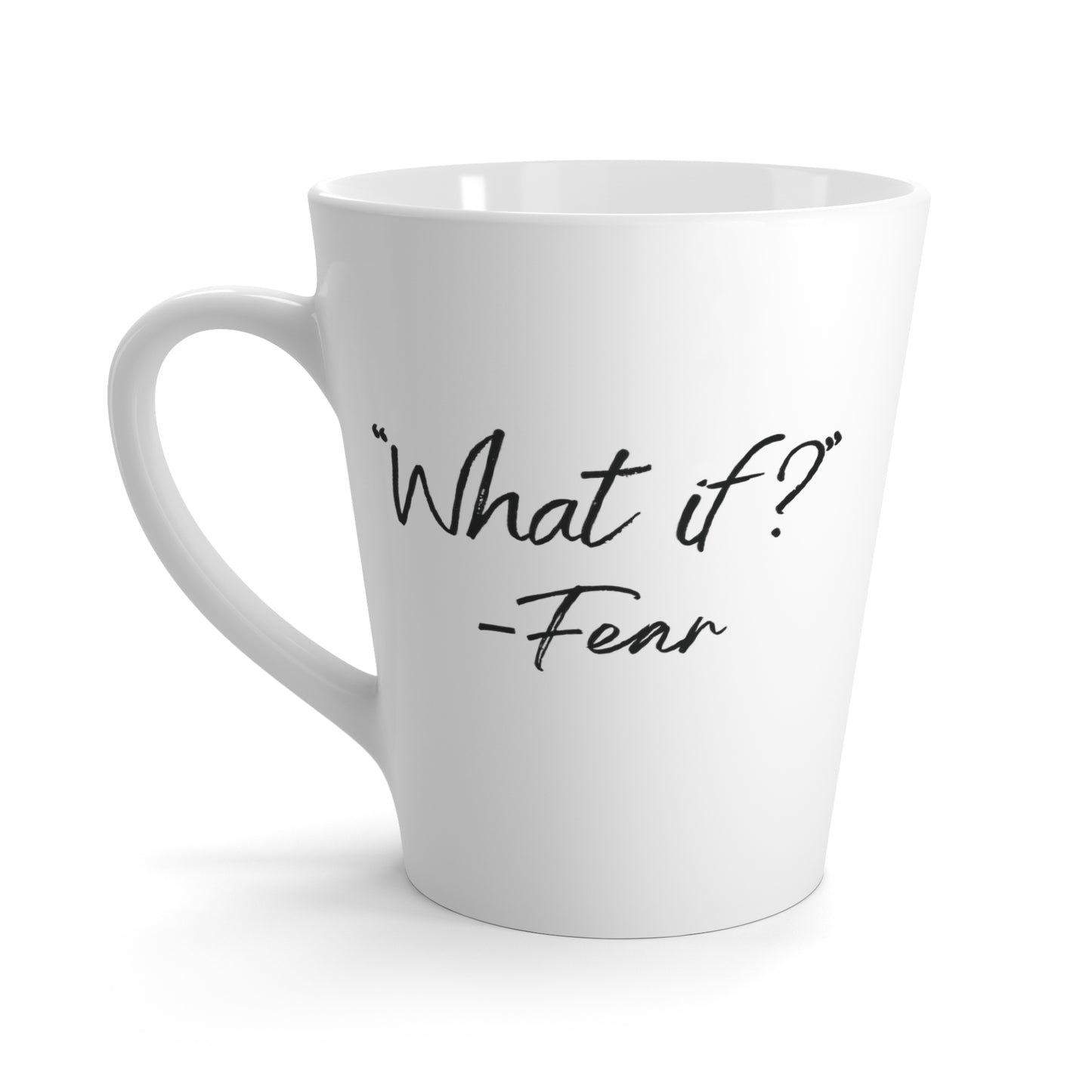 'What if / Even if' Faith Coffee Mug No Silhouette What if back View, No Background