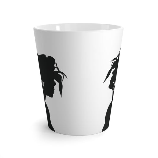 'What if / Even if' Faith Coffee Mug: Woman with Long Hair 2 Side View, No Background