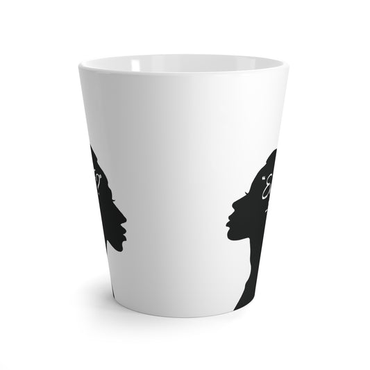 'What if / Even if' Faith Coffee Mug: Woman with Natural Hair 1 Side View, No Background
