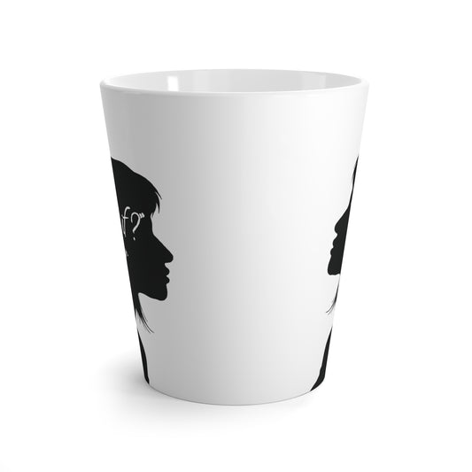 'What if / Even if' Faith Coffee Mug: Woman with Short Hair 1 Side View, No Background