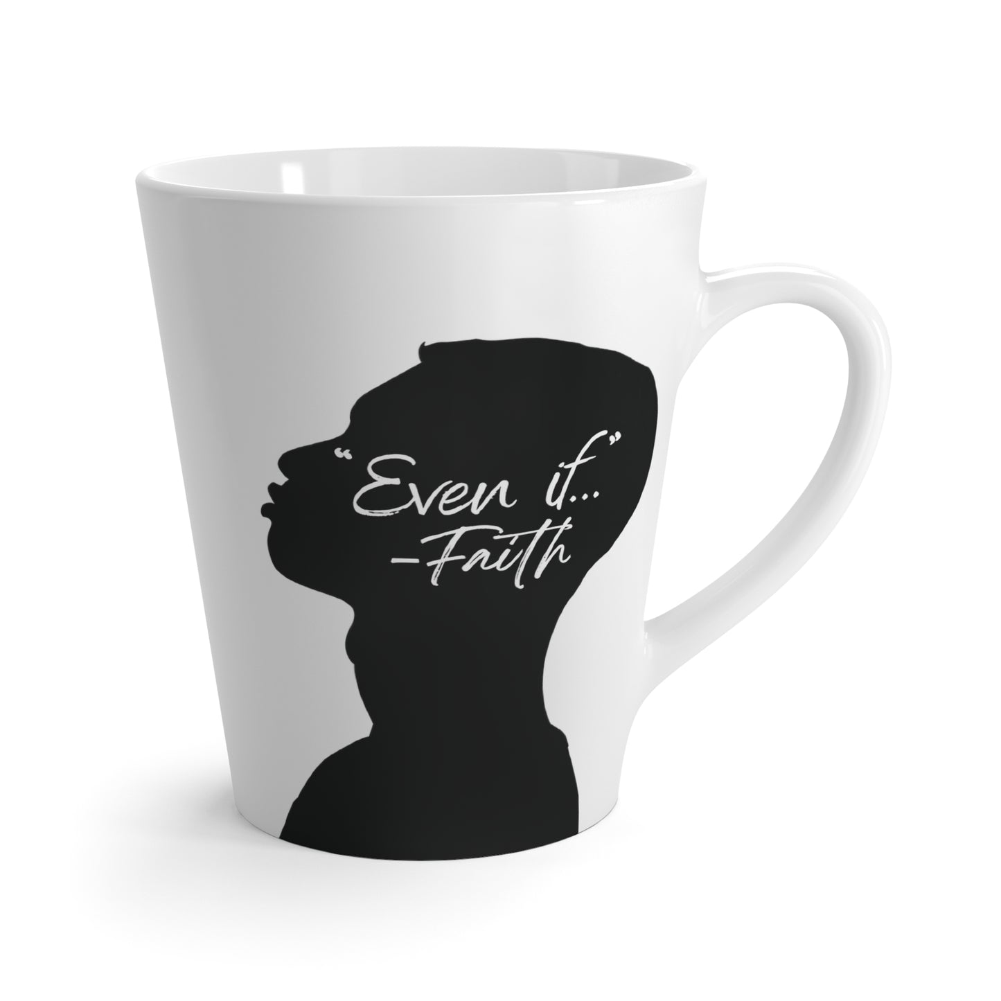 'What if / Even if' Faith Coffee Mug: Young Man 1 Even if Front View, No Background