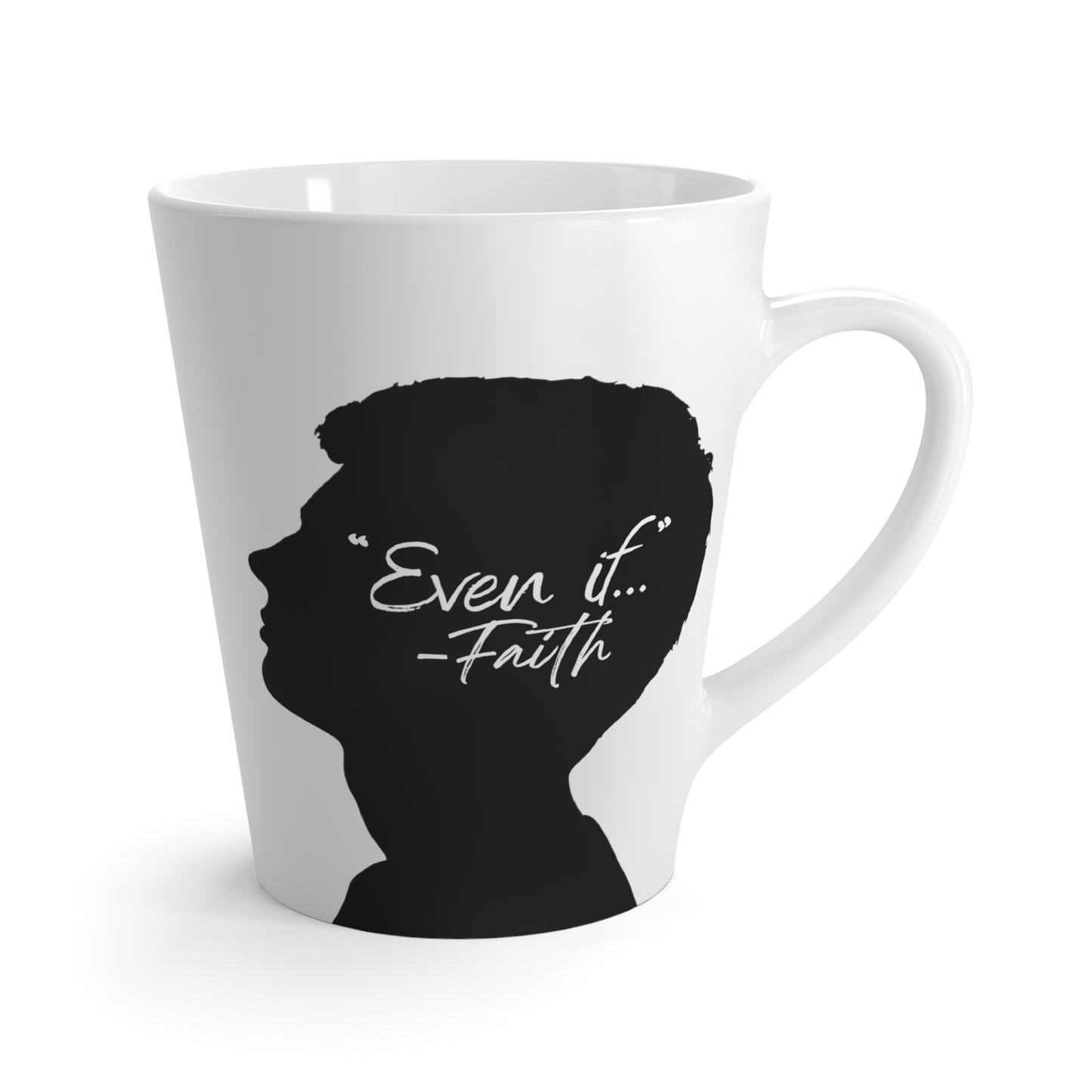 'What if / Even if' Faith Coffee Mug: Young Man 2 Even if Front View, No Background