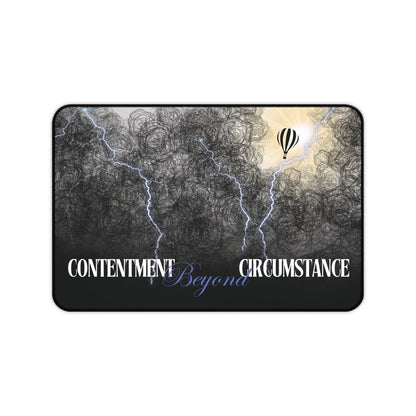 'Contentment Beyond Circumstance' Christian Desk Mat