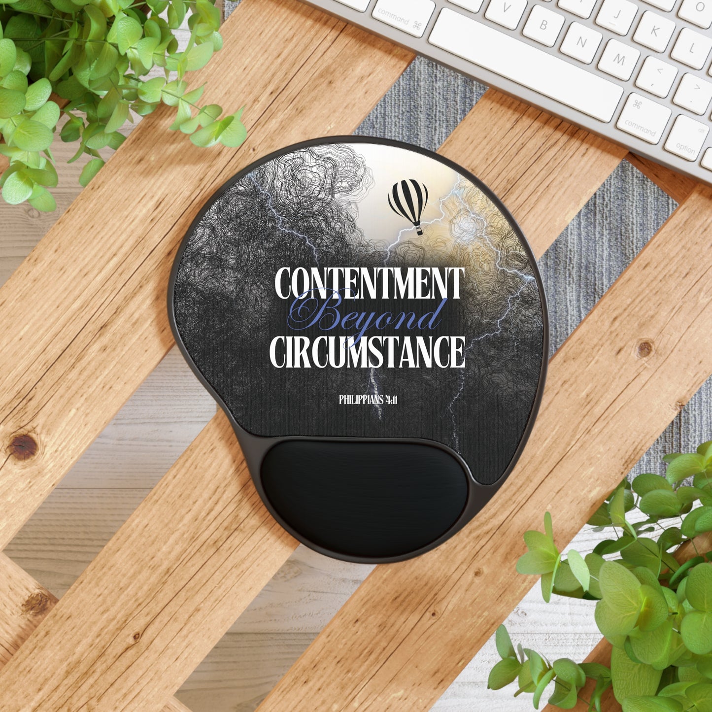 Contentment beyond Circumstance Scripture Mouse Pad