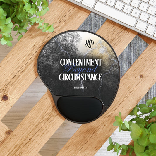 Contentment beyond Circumstance Scripture Mouse Pad