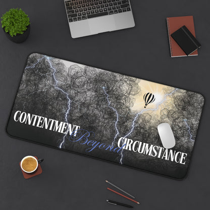 'Contentment Beyond Circumstance' Christian Desk Mat