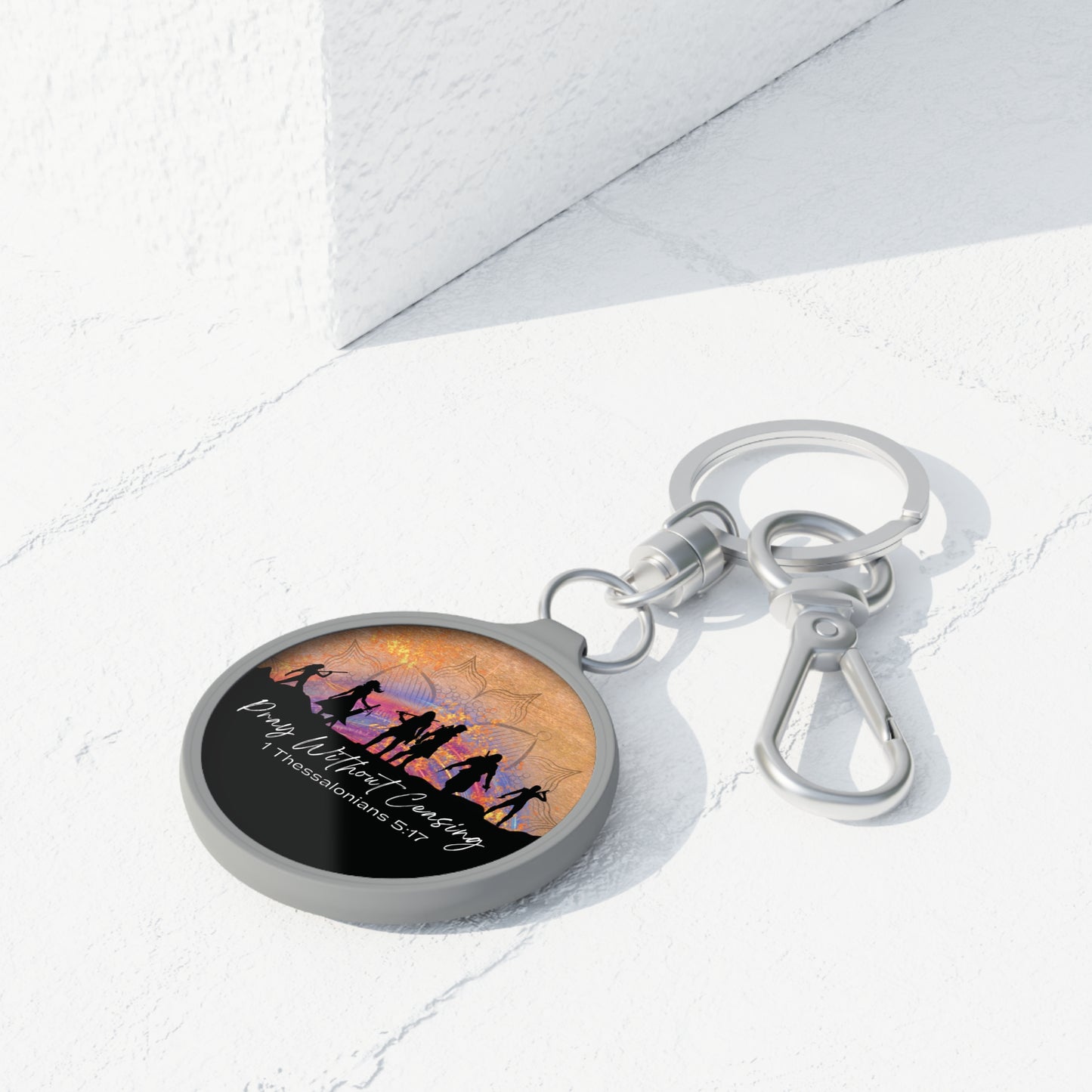 'Pray without Ceasing' Christian Keychain