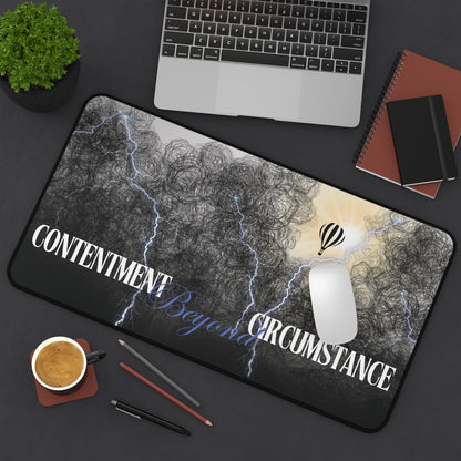 'Contentment Beyond Circumstance' Christian Desk Mat