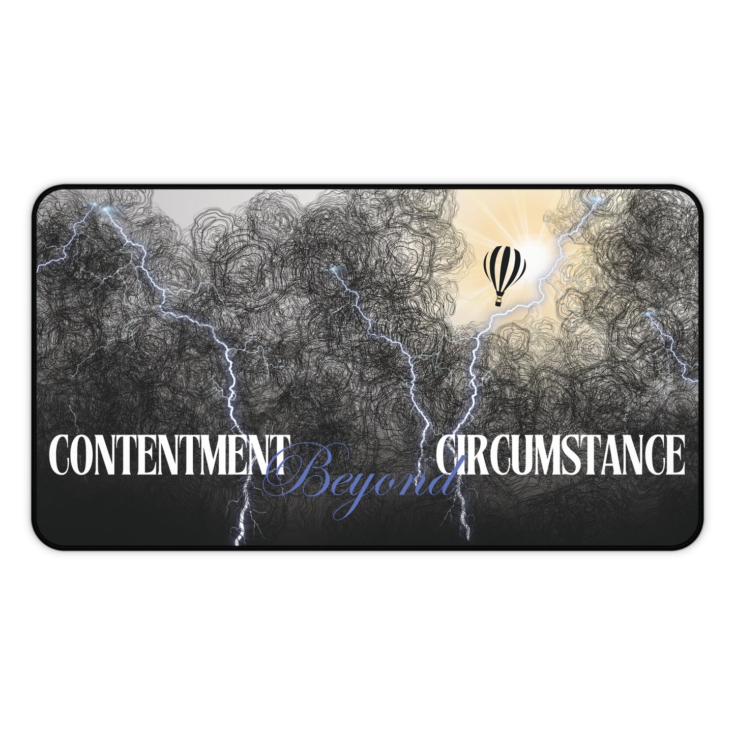 'Contentment Beyond Circumstance' Christian Desk Mat