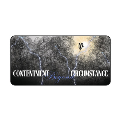 'Contentment Beyond Circumstance' Christian Desk Mat