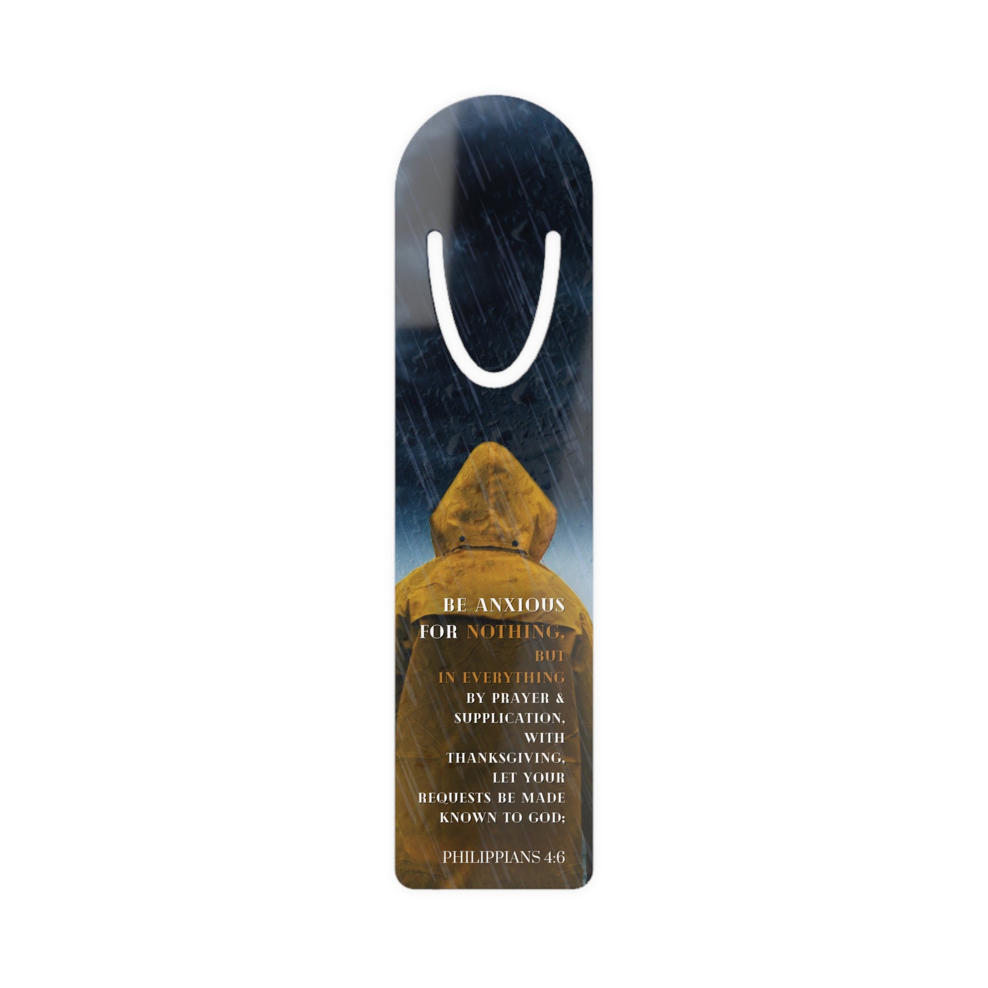 'Be Anxious for Nothing' -Philippians 4:6" Christian Bookmark Front
