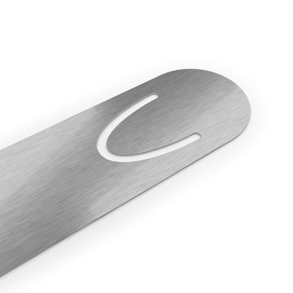 Everlasting to Everlasting Christian Bookmark Close Up of the aluminum back, with rounded corners and glossy finish. 