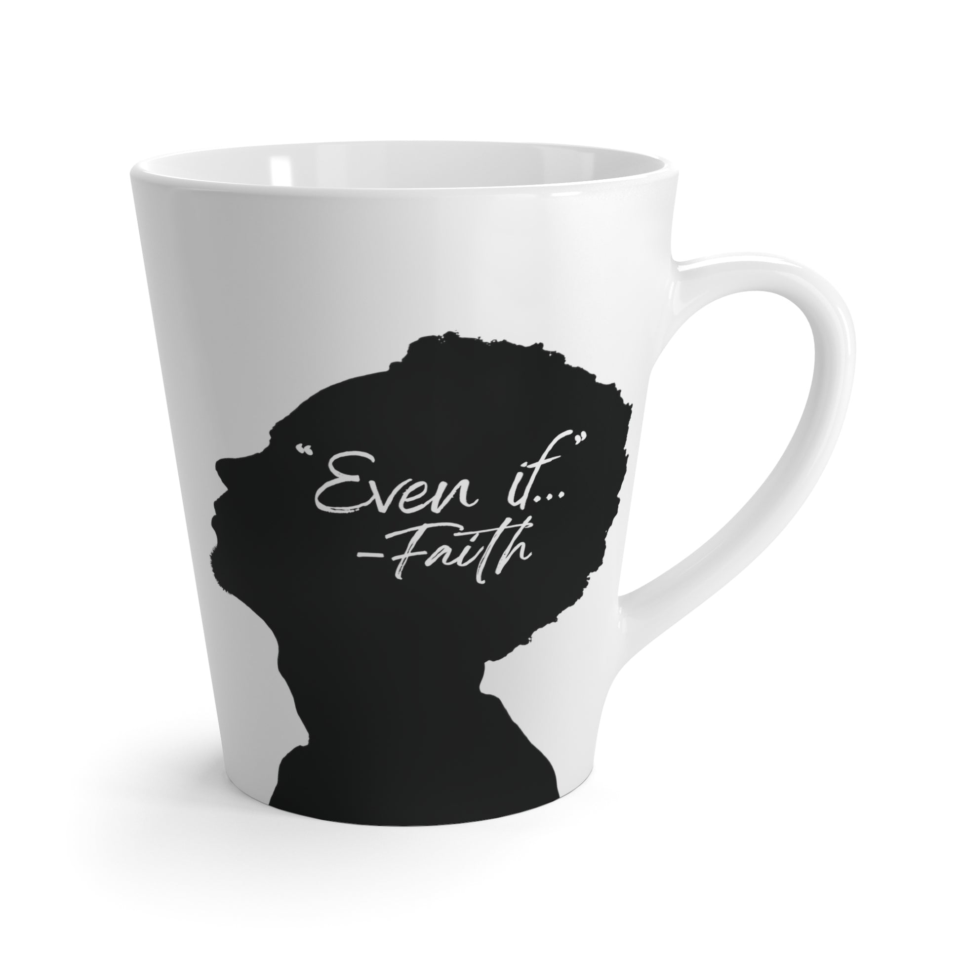 'What if / Even if' Faith Coffee Mug: Man with Short Hair 1 Even if Front View, No Background