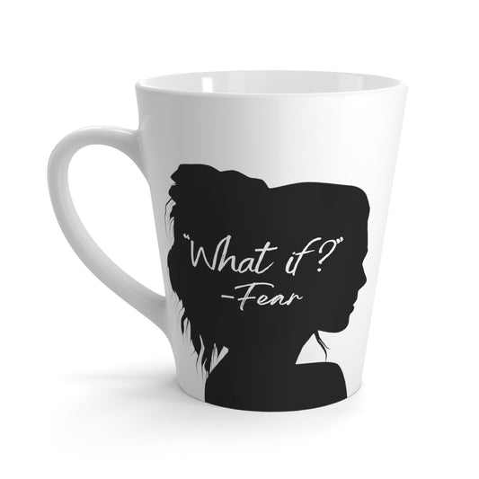 'What if / Even if' Faith Coffee Mug: Woman with Long Hair 3 What if back View, No Background