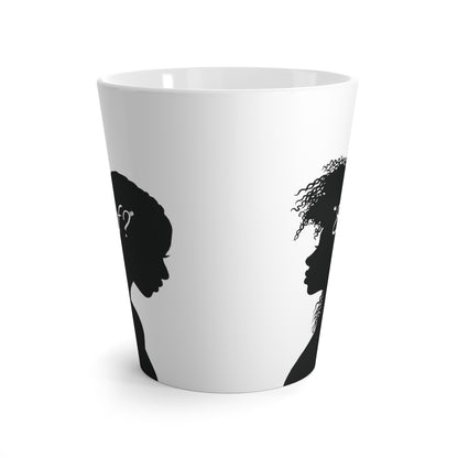 'What if / Even if' Faith Coffee Mug:  Woman with Natural Hair 2 Side View, No Background