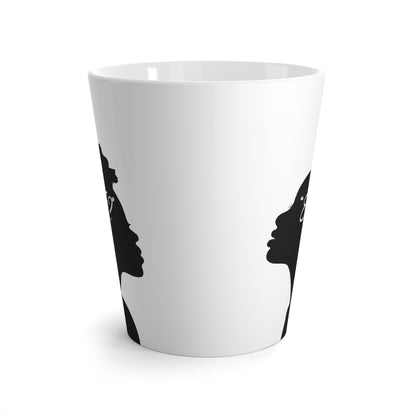 'What if / Even if' Faith Coffee Mug:  Woman with Natural Hair 3 Side View, No Background