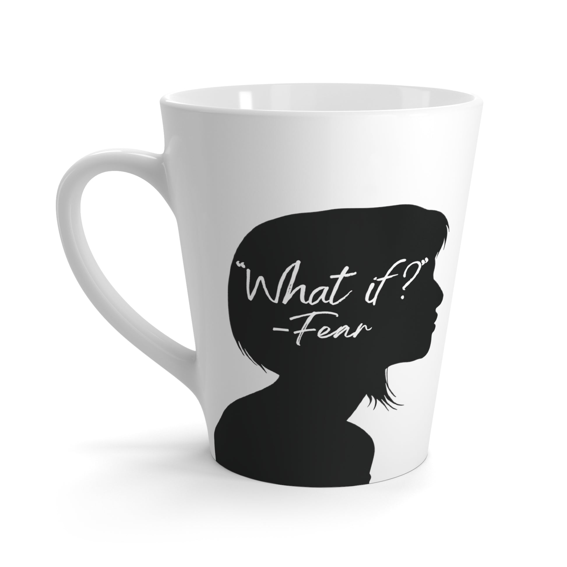 'What if / Even if' Faith Coffee Mug: Woman with Short Hair 1 What if back View, No Background