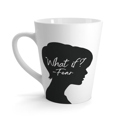 'What if / Even if' Faith Coffee Mug: Young Woman 1 What if back View, No Background