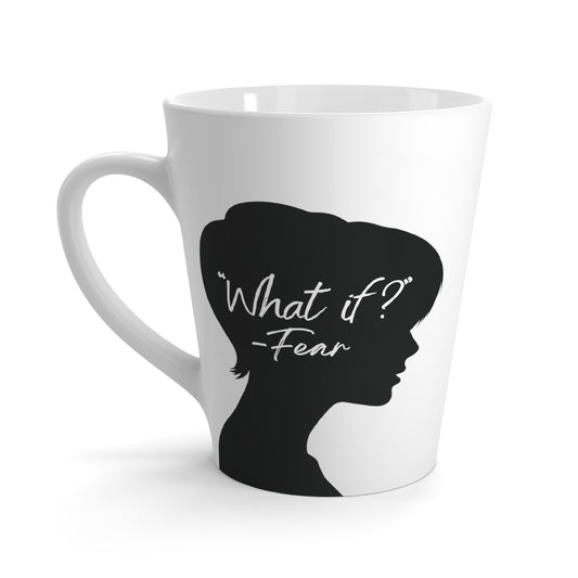 'What if / Even if' Faith Coffee Mug: Young Woman 1 What if back View, No Background