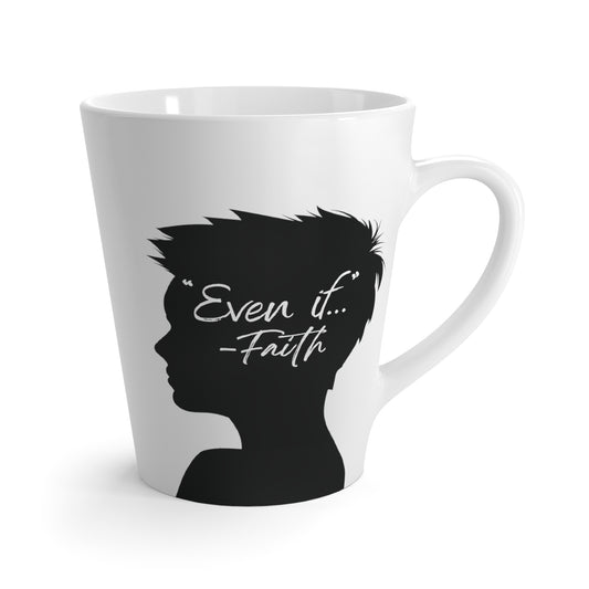 'What if / Even if' Faith Coffee Mug: Young Woman 2 Even if Front View, No Background