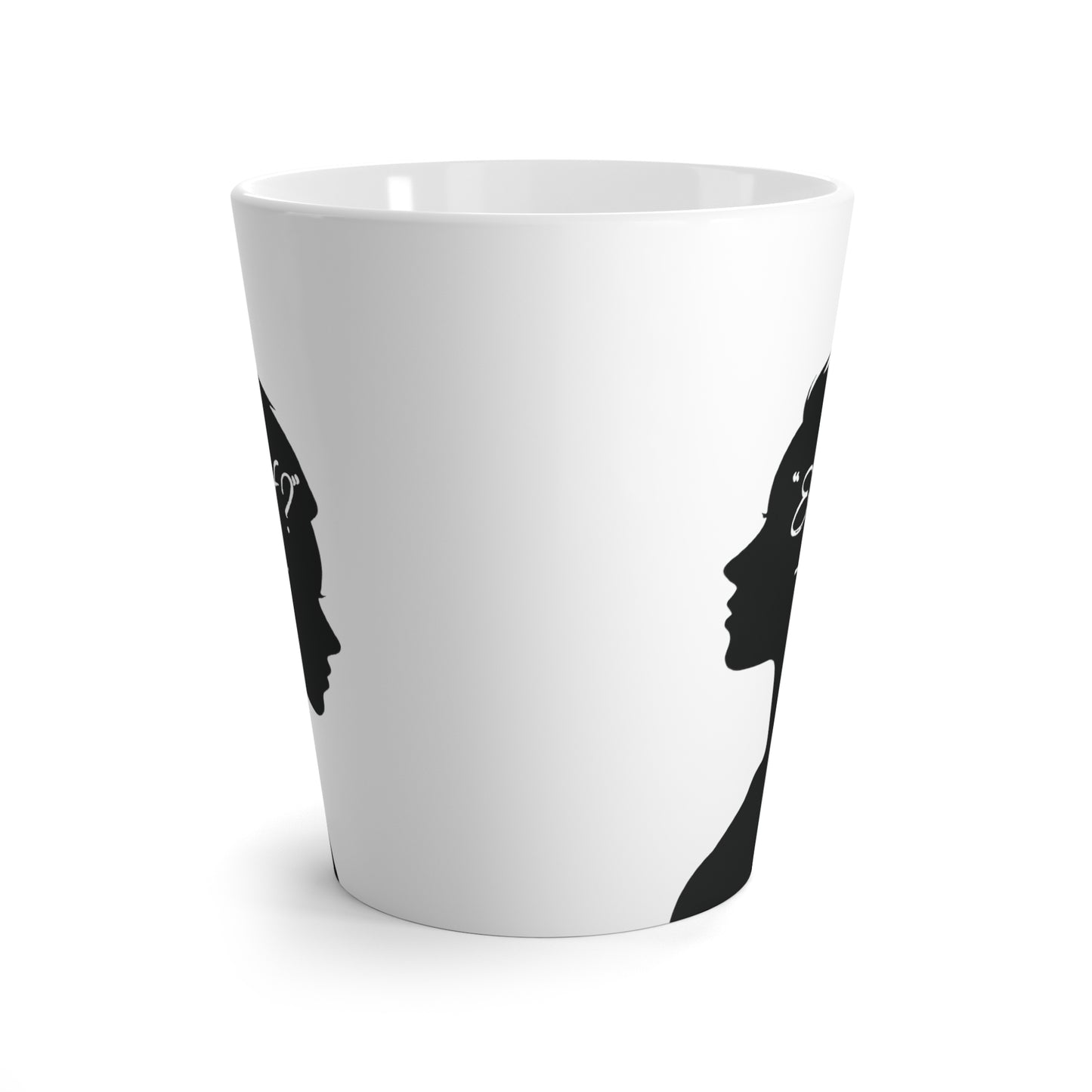 'What if / Even if' Faith Coffee Mug: Young Woman 3 Side View, No Background