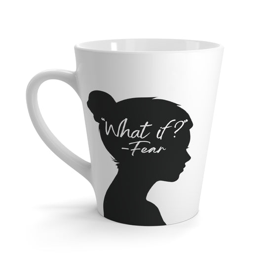 'What if / Even if' Faith Coffee Mug: Young Woman 3 What if back View, No Background