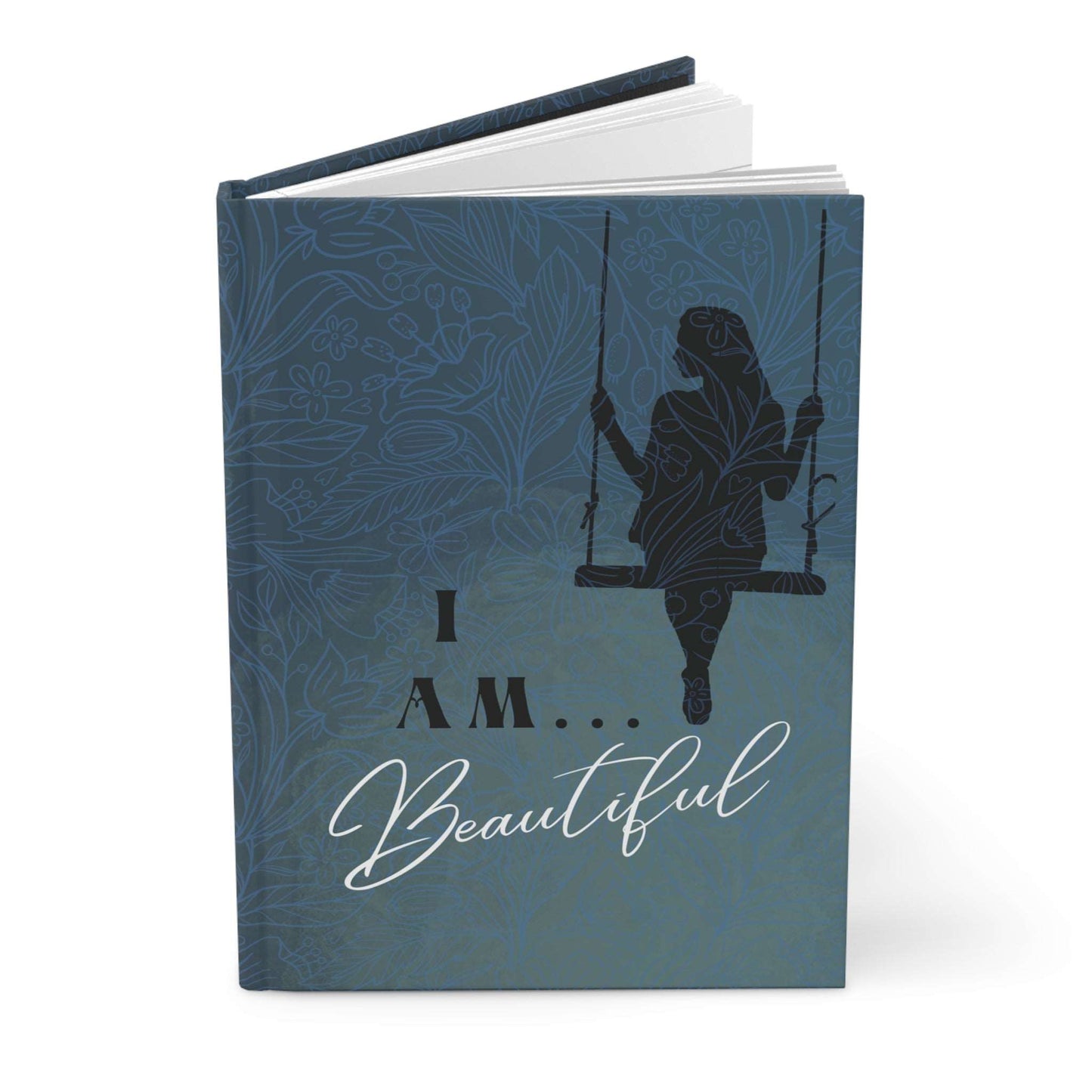 I am Beautiful... Hardcover Biblical Affirmations Journal Upright, slightly open, no background