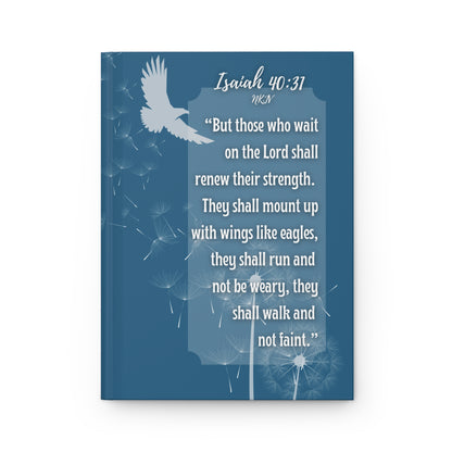 Isaiah 40:31 - 'But Those Who Wait on the Lord' Hardcover Christian Journal Front Cover, no background