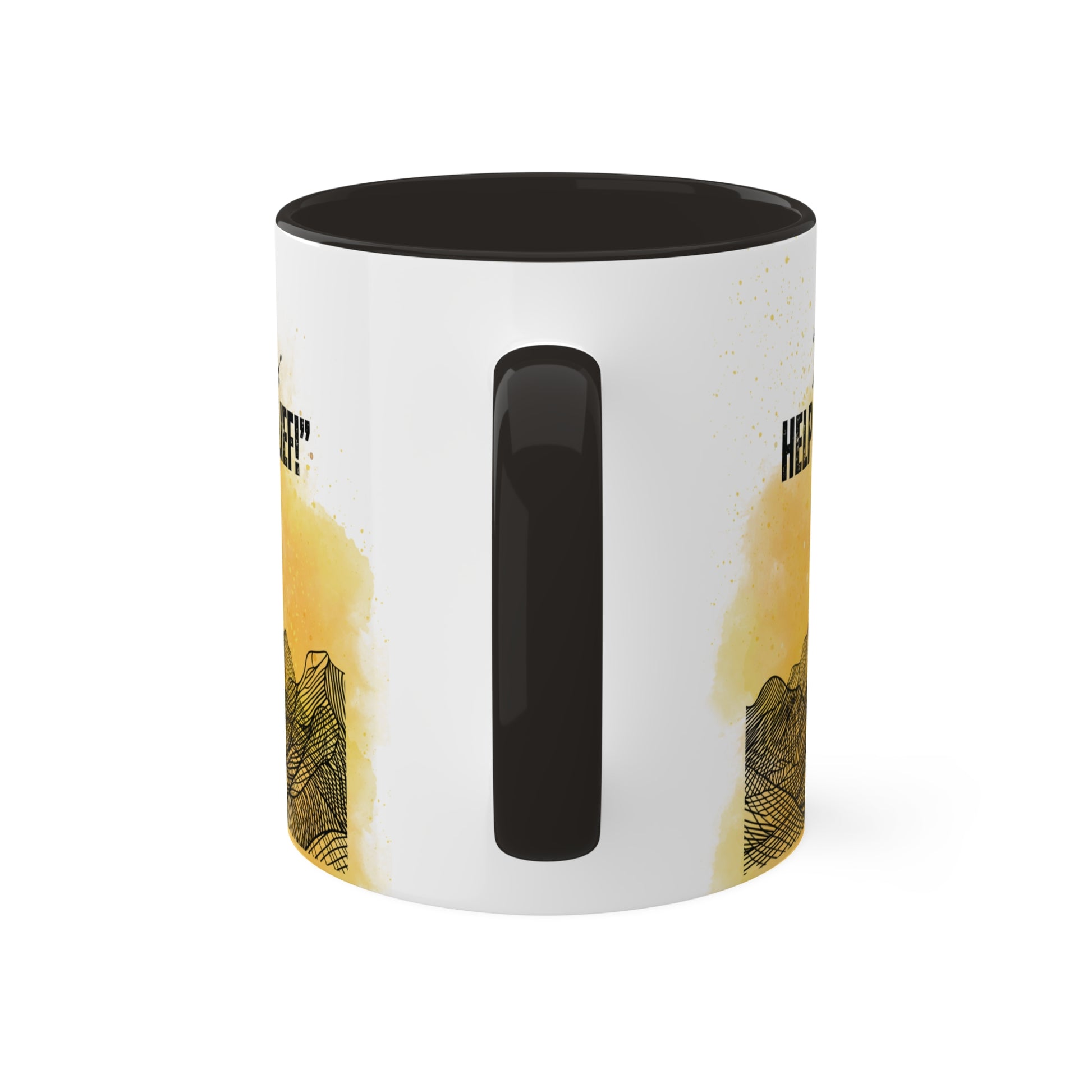 Mark 9: 21-25 - 'I Believe, help my unbelief!' Scripture Coffee Mugs Black interior and handle, Handle view, no background