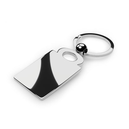 Matthew 6:25-34 - 'I Gain Nothing by Fretting' Christian Keychain Back at an angle Example with Keyring