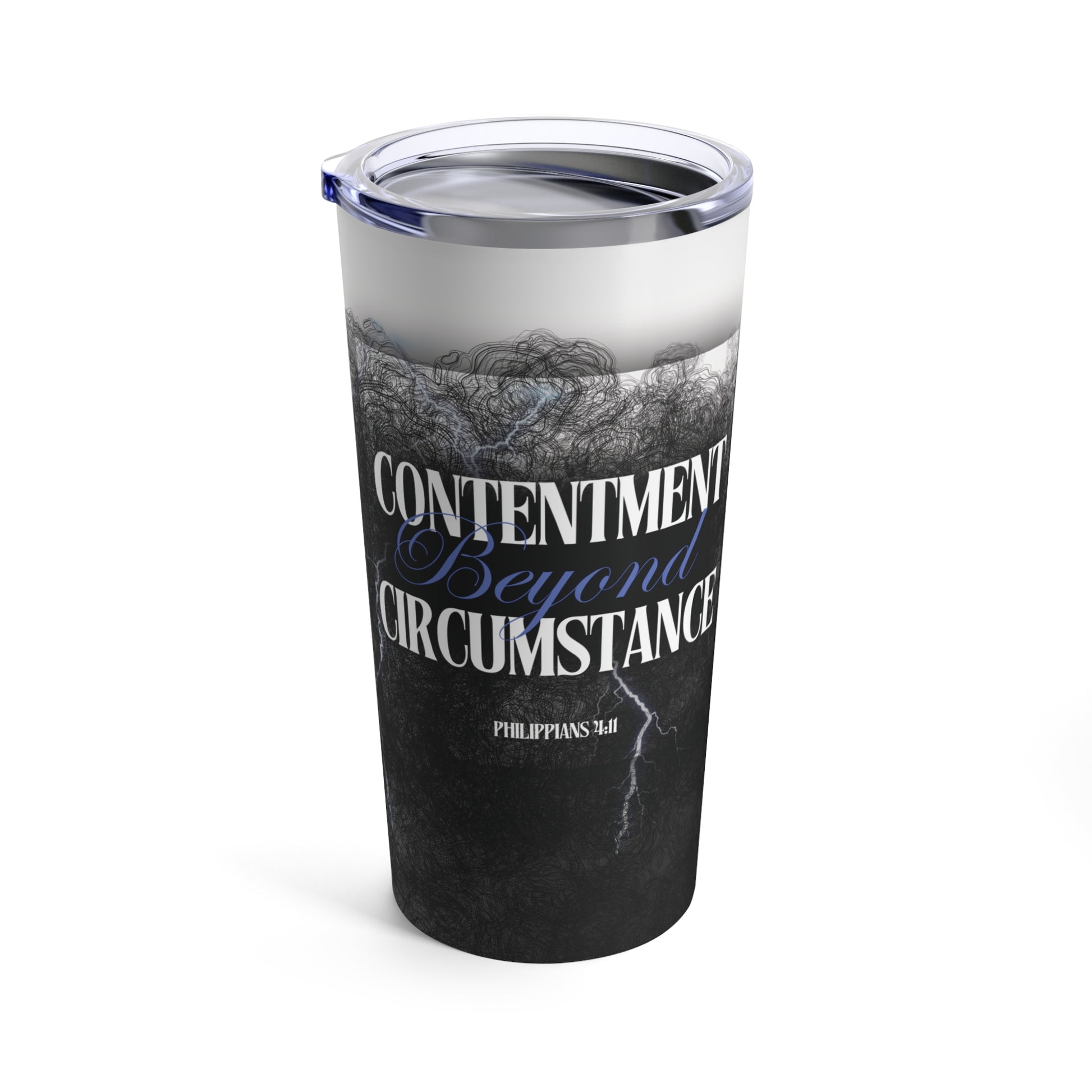 Philippians 4:11 'Contentment beyond Circumstance' Christian insulated tumbler