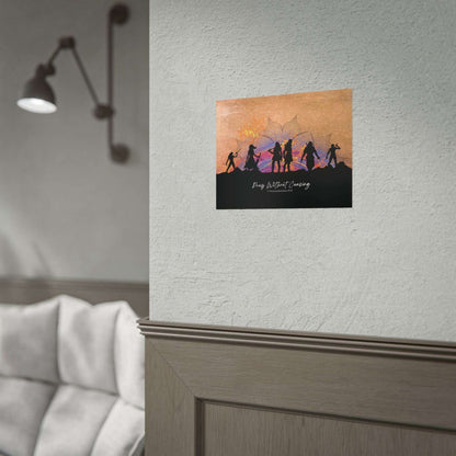 1 Thessalonians 5:17- 'Pray without Ceasing' Christian Art Poster 11 x 9 size example on wall in living room 