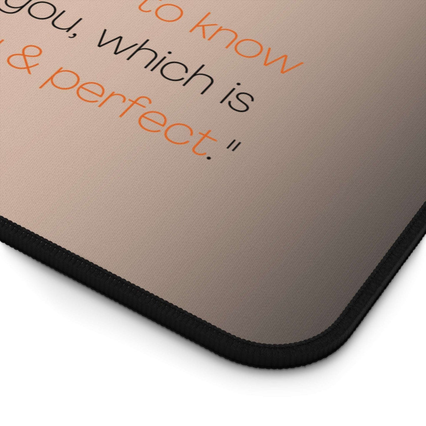 Romans 12:2 - 'Let God Transform You' Christian Desk Mat Front Close up of printing quality