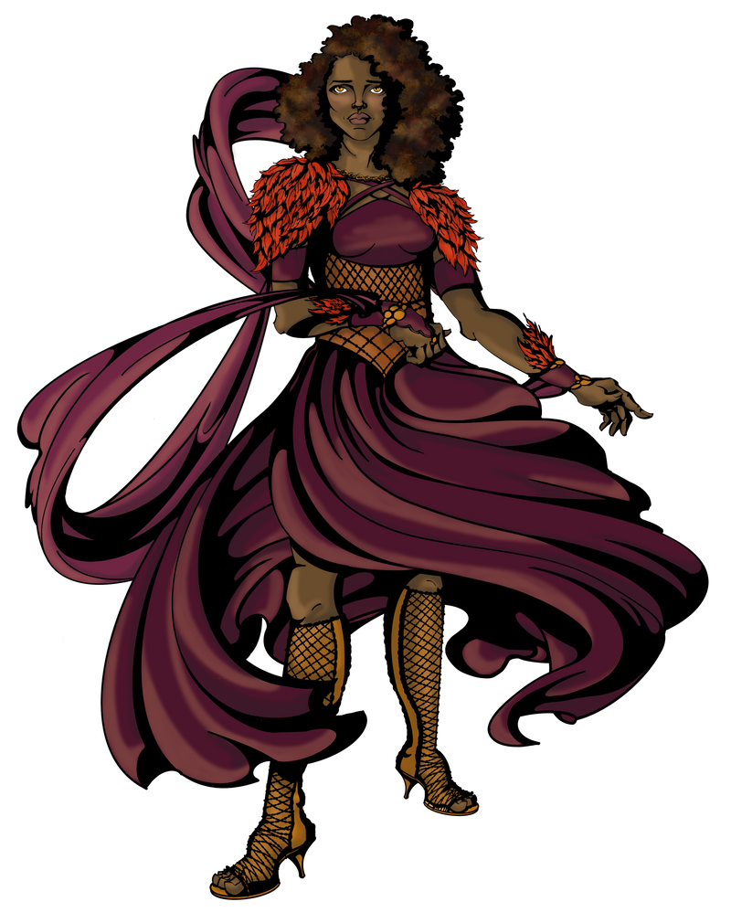The Sovereign Choice Christian Comic book character, Kamilah holds presence in every room she enters. With her beautiful, full natural hair, flowing purple dress and feathered accents she is unmistakable and not easily denied. 
