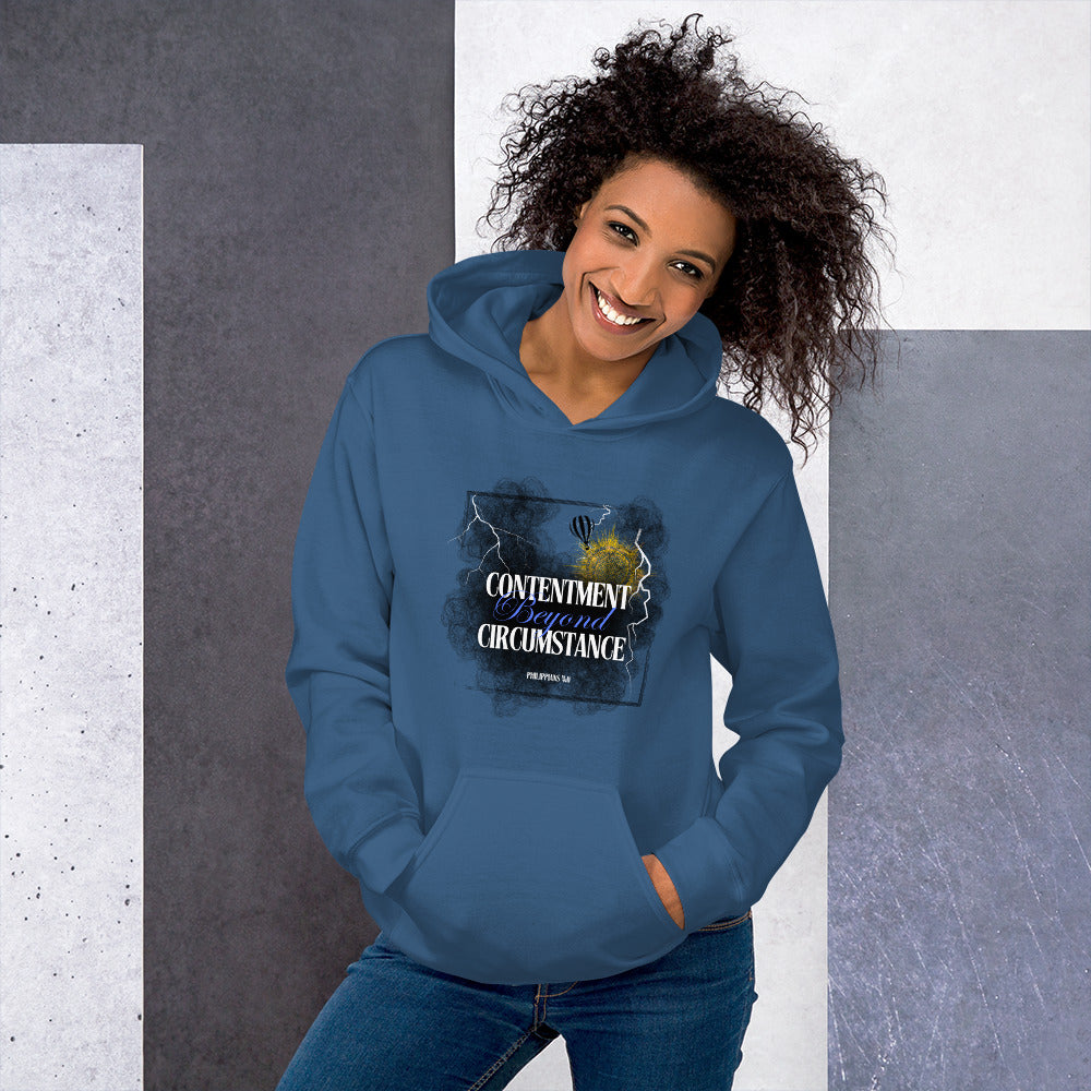 Contentment beyond Circumstance Philippians 4:11 Heavy Blend Hoodie